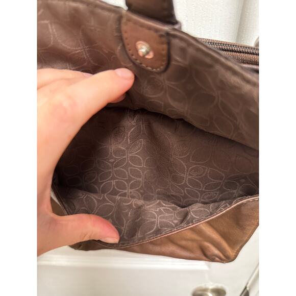 Vintage 90s Fossil Soft Brown Leather Square Crossbody Bag - Picture 7 of 10